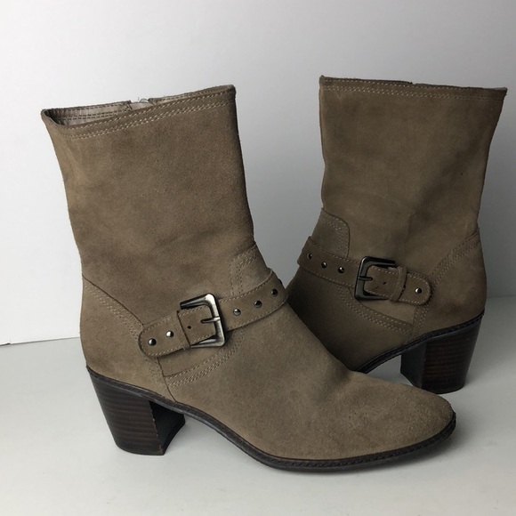 Anne Klein Brier Taupe Heeled Midi Boots 8 - Picture 1 of 15